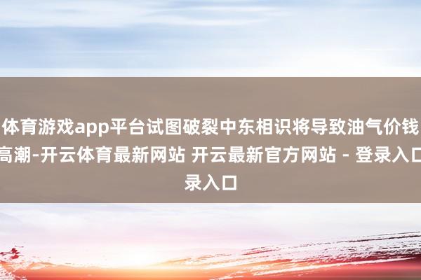 体育游戏app平台试图破裂中东相识将导致油气价钱高潮-开云体育最新网站 开云最新官方网站 - 登录入口