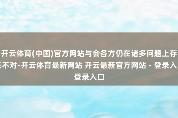 开云体育(中国)官方网站与会各方仍在诸多问题上存在不对-开云体育最新网站 开云最新官方网站 - 登录入口